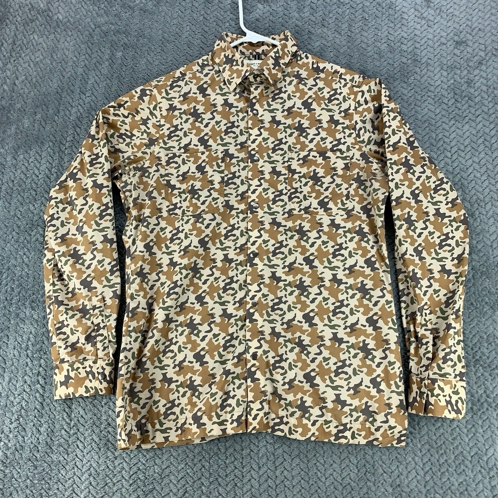 Crosby and Howard Shirt Men's Medium Camo Snap Buttons Long Sleeve Stretch